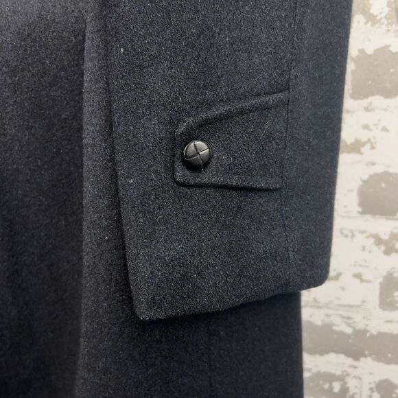 Vtg‎ Ace Sportswear Wool Over Coat Men’s 42 Charcoal Blue Undertones Tweed Lined - Picture 15 of 16